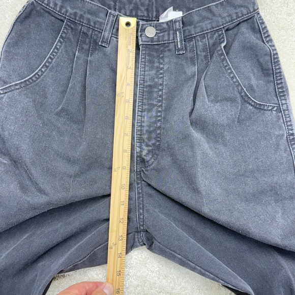 Vintage Rockies Pants Womens 11/12 Black High Rise Pleated Tapered Cotton 90s - Picture 11 of 13